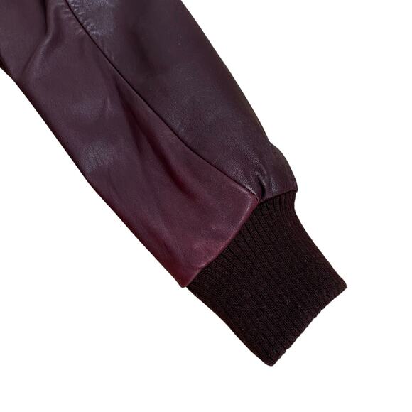 Vintage 80s Members Only Burgundy Brown Moto Bomber Jacket Mens 38 Medium - Picture 8 of 8